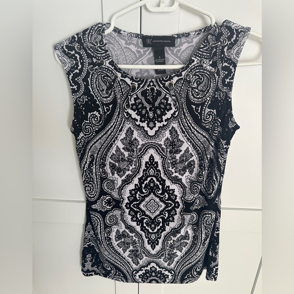 INC International Concepts black and white sleeveless top size small NWT - Picture 1 of 3